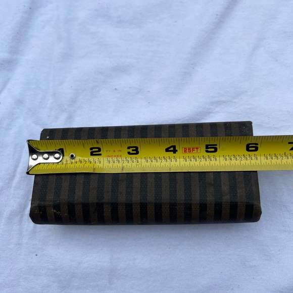 Fendi Striped Brown Canvas Sunglasses Case